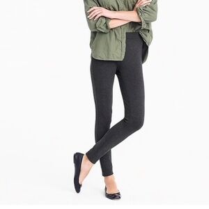 {J. Crew} "Pixie" Dark Gray Mid Rise Ponte Stretch Skinny Leggings Pants